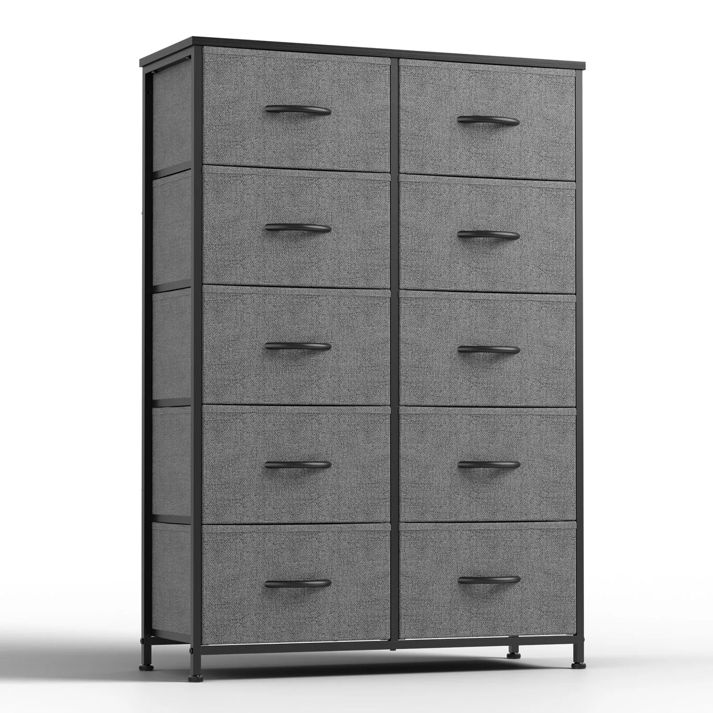 10-Drawer Bedside Table with Fabric Drawers