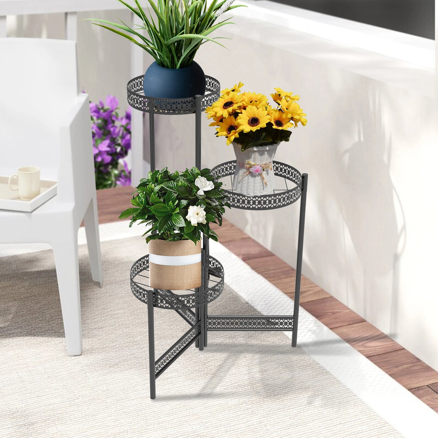 4‑Tier Metal Plant Stand