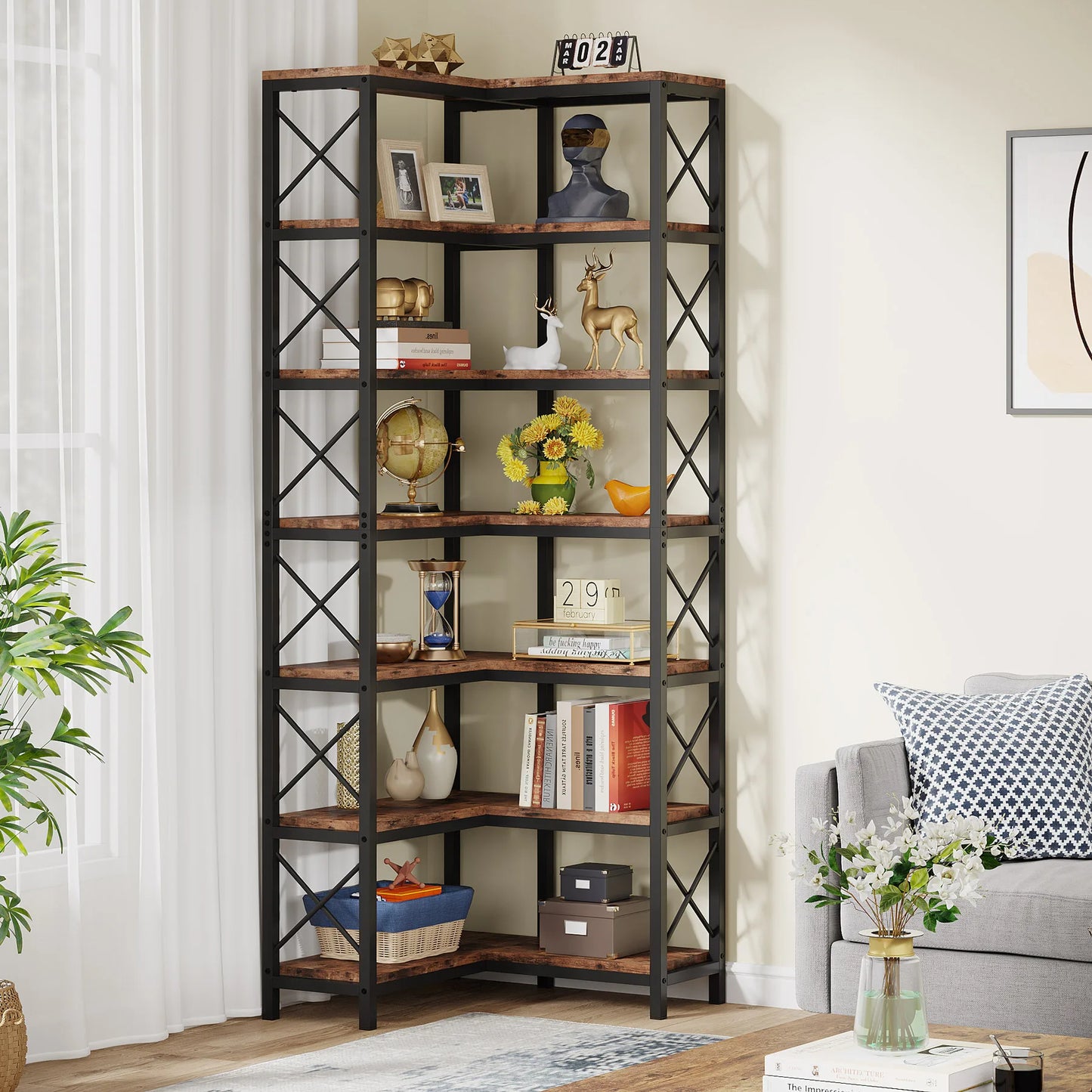 7‑Tier Corner Bookcase