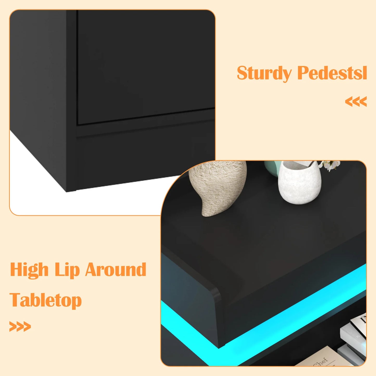 7-drawer chest with LED lighting