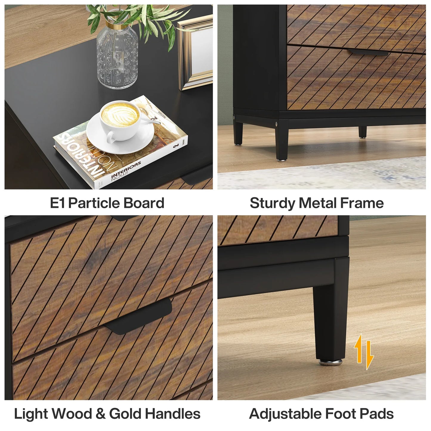 White & Gold Nightstand