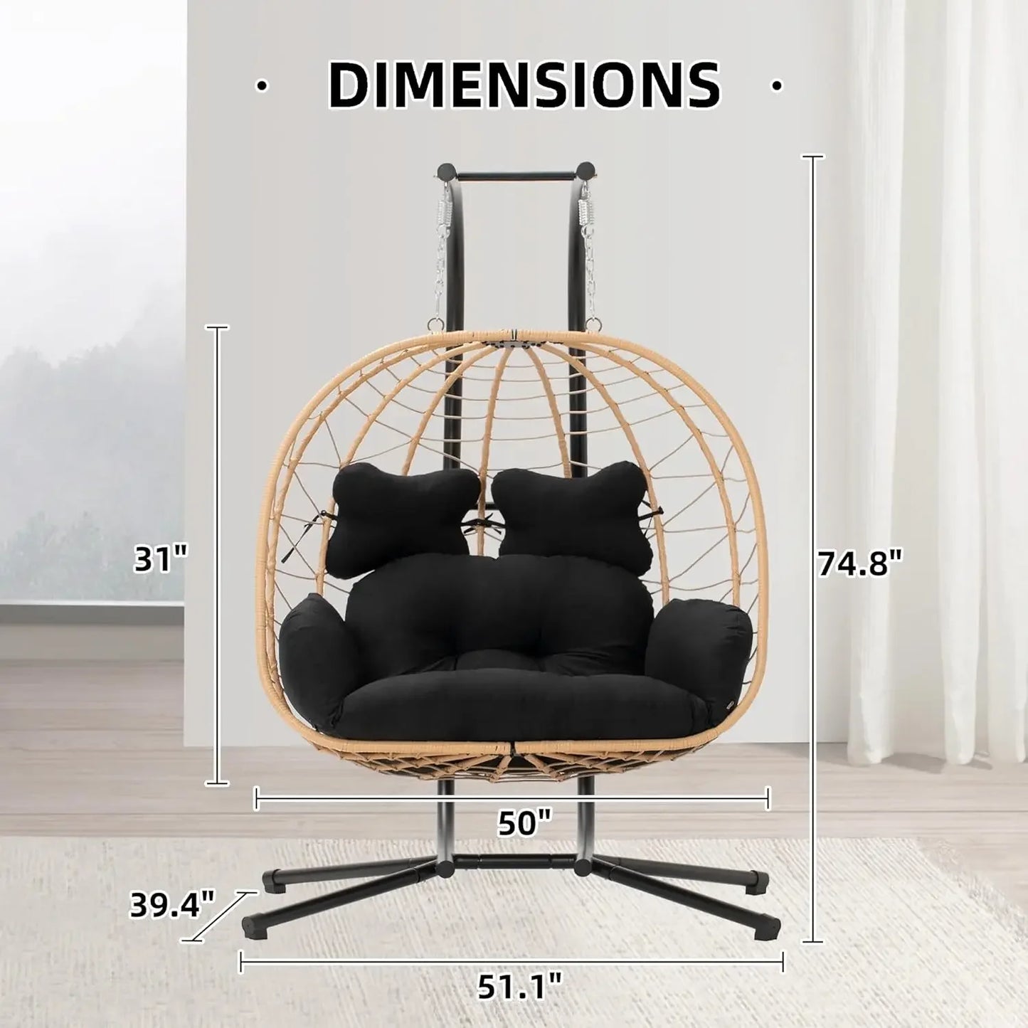 Foldable Wicker Egg Chair