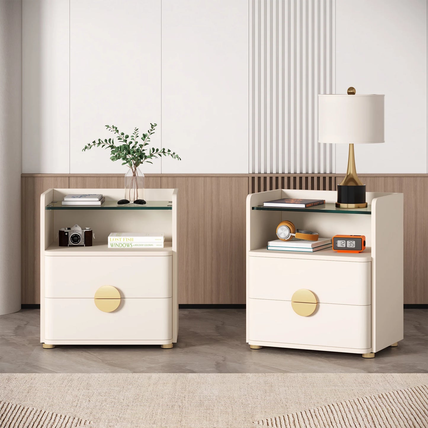 2-Drawer Modern Nightstand
