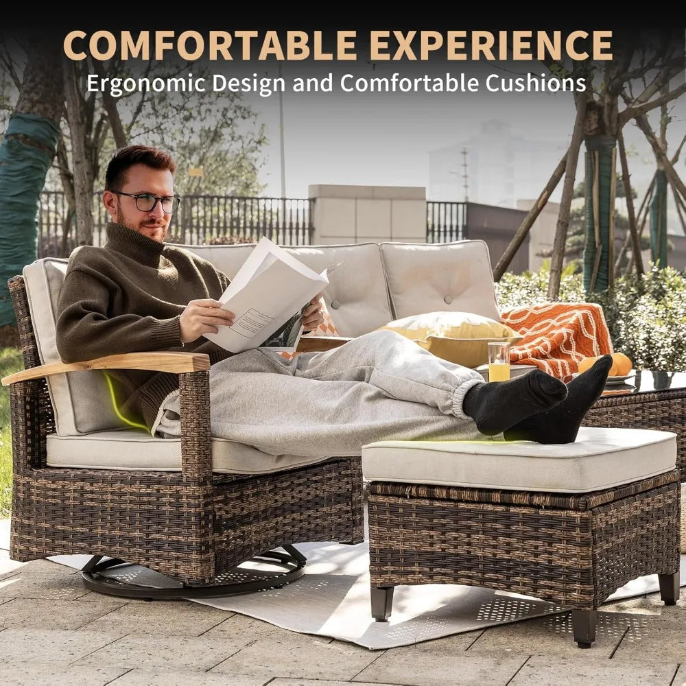 Rattan Patio Conversation Set