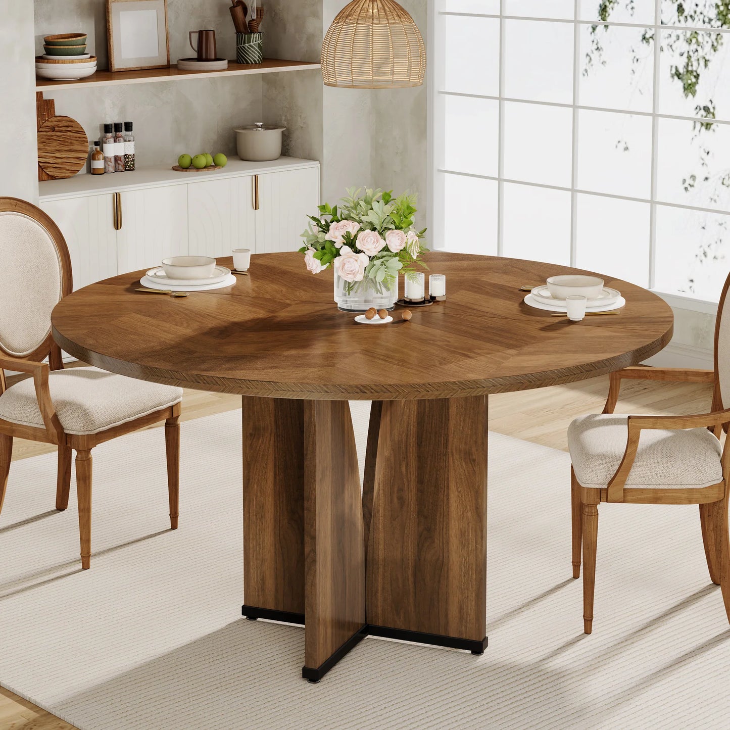 Round Wood Conference Table