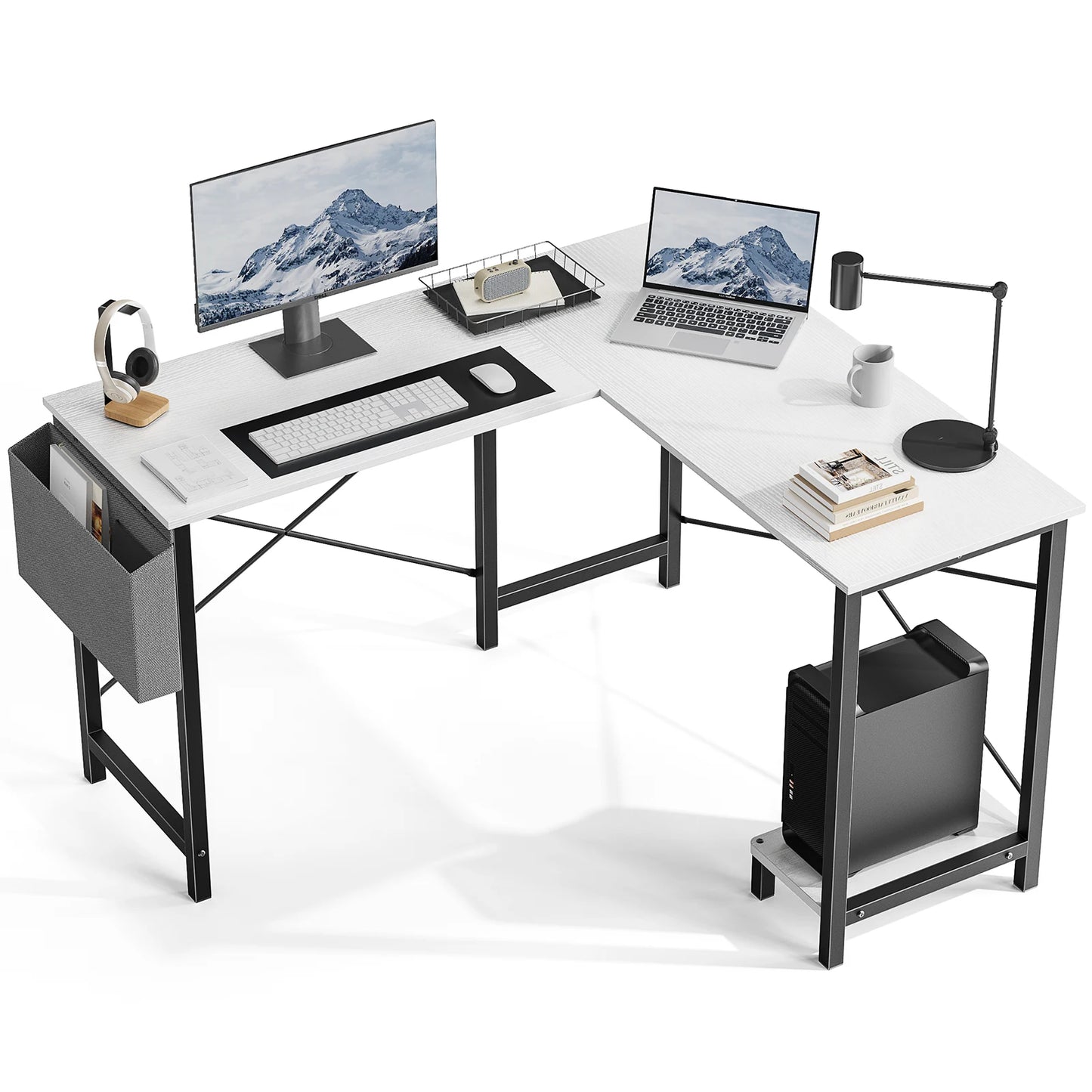 50-Inch Gaming Corner Desk with CPU Storage Shelf