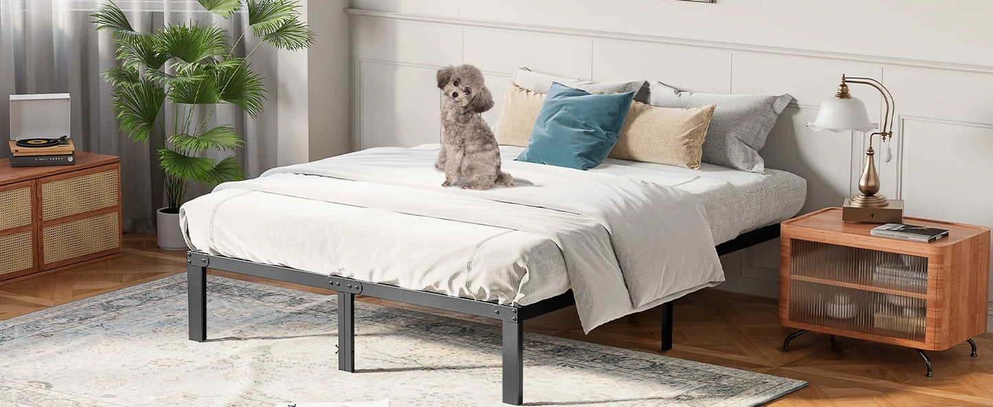 Metal Bed Frame with Storage Space
