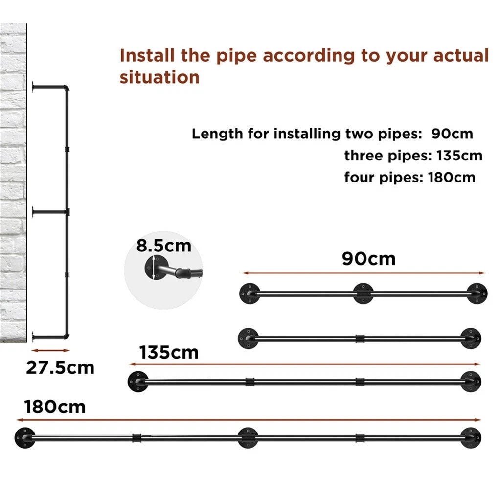 Industrial Wall Clothes Rack