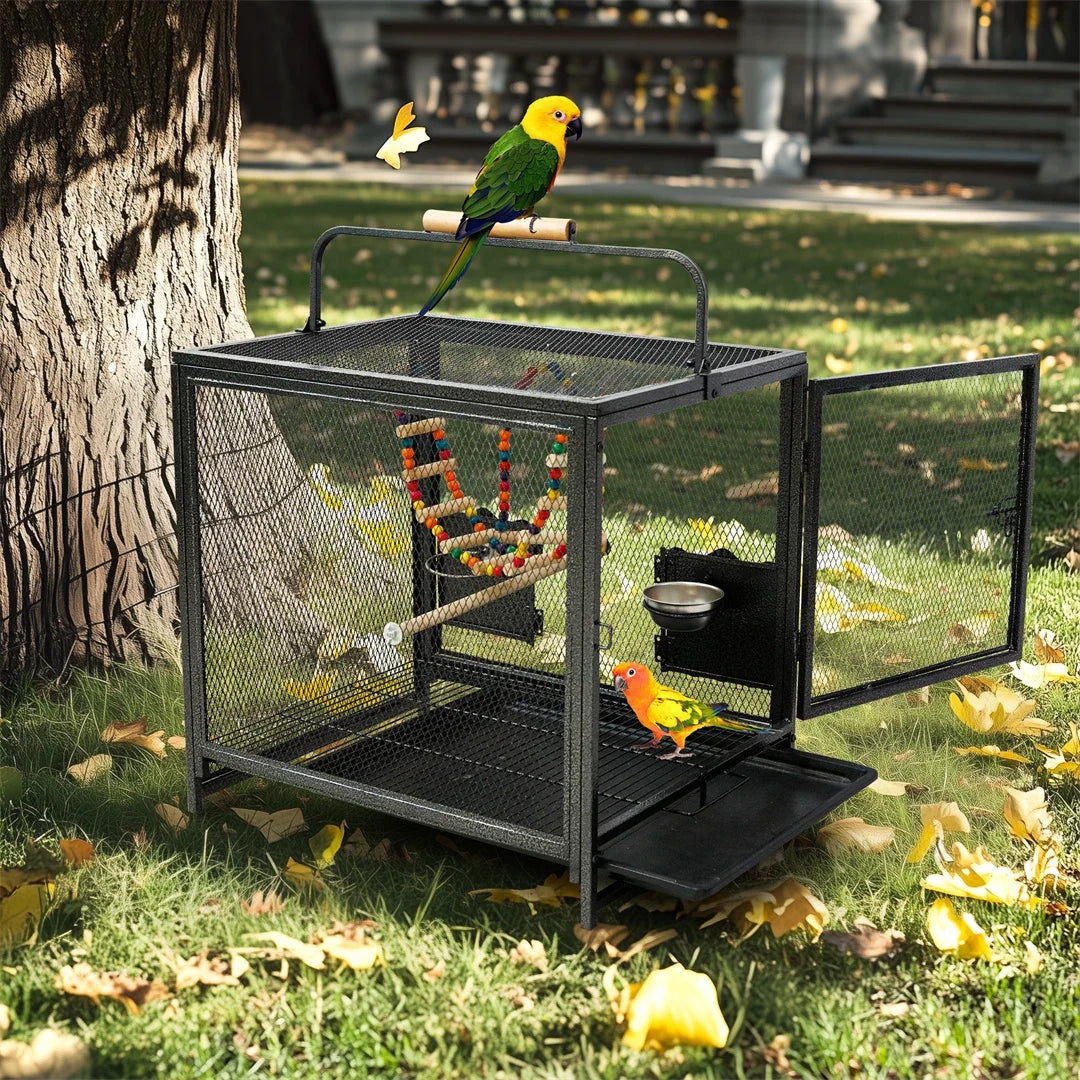 Portable Bird Cage with Hammock and Tray