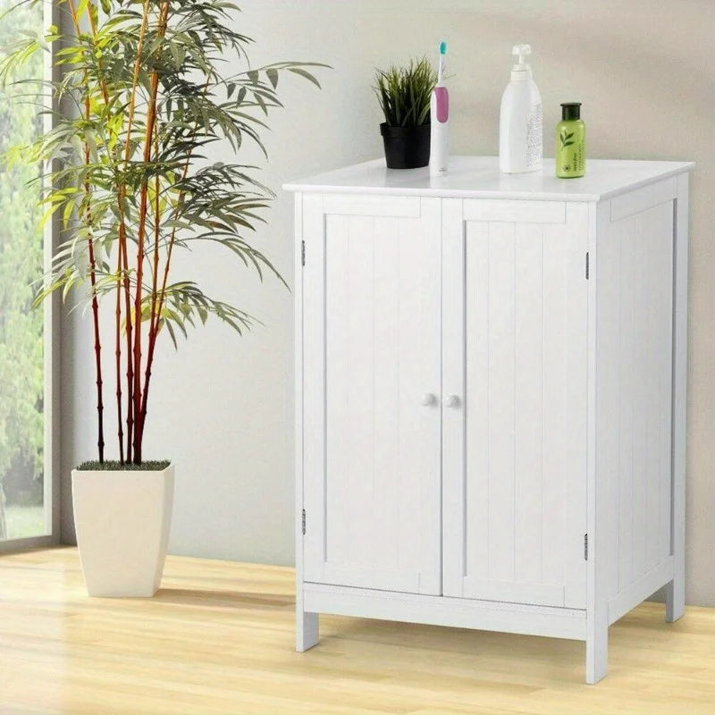 White Bathroom Floor Cabinet