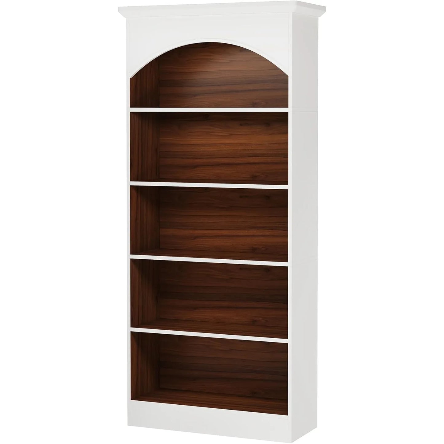 Tall White 5-Shelf Bookcase