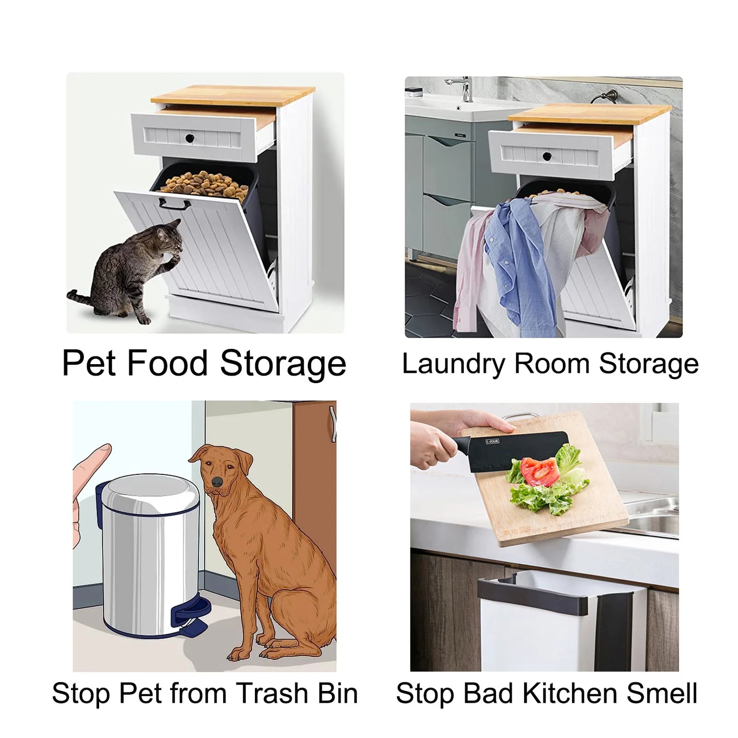 Single Trash Cabinet Tilt Out Freestanding