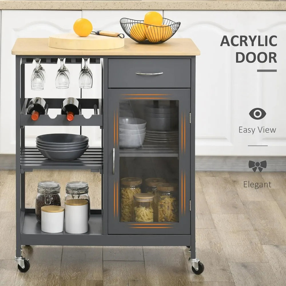 Rolling Kitchen Wine Cart