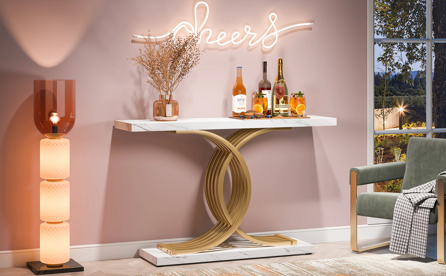 Gold Geometric Console