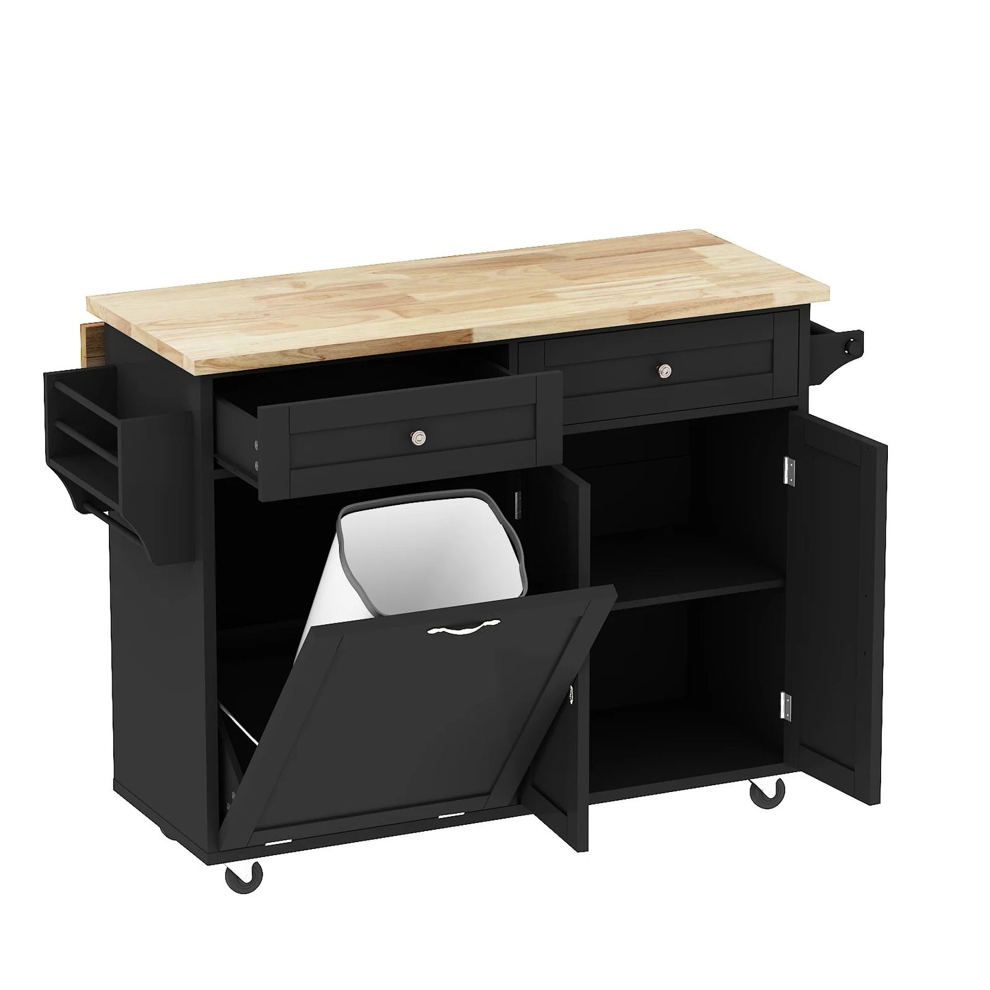Rolling Kitchen Island with/Drop Leaf