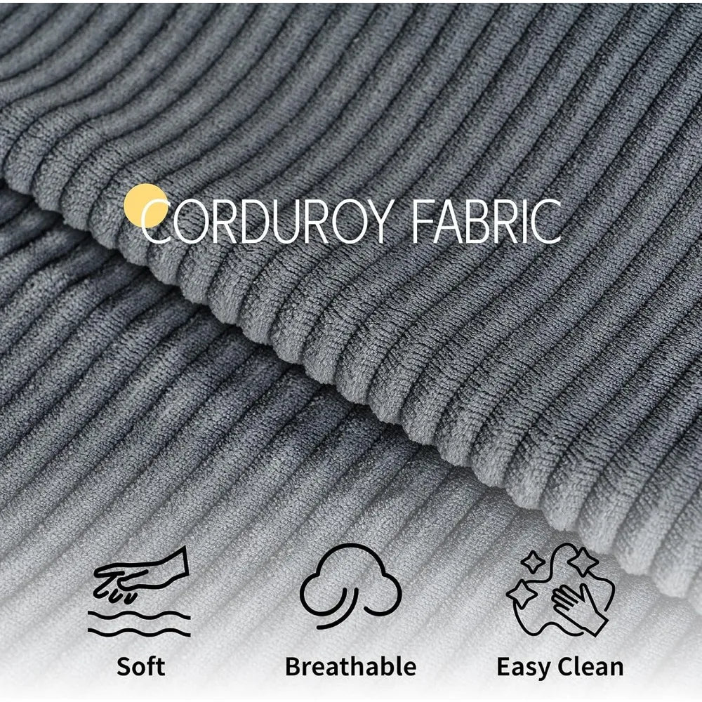 Grey Corduroy Sofa