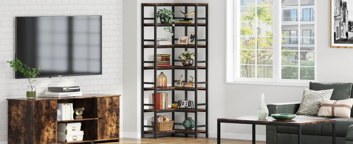 7‑Tier Corner Bookcase