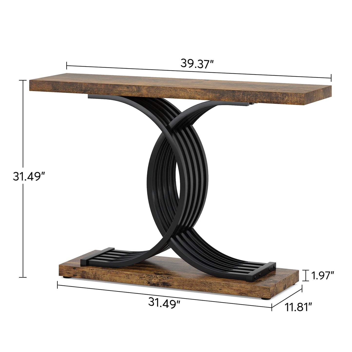 Gold Faux Marble Console