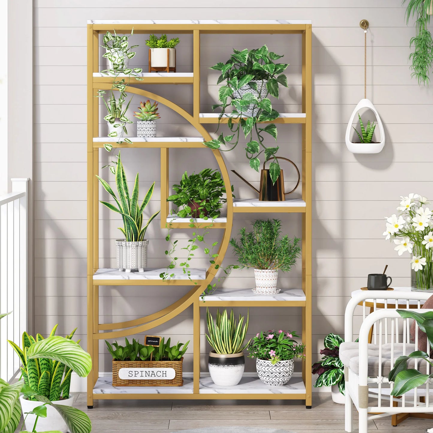 Gold Etagere Bookcase