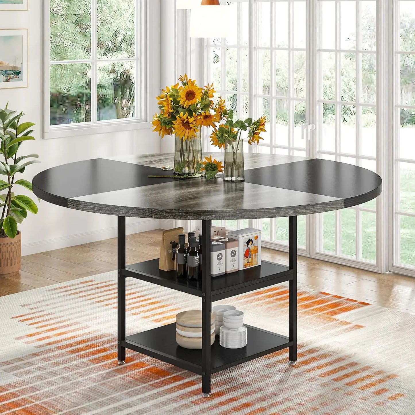 Round Storage Dining Table