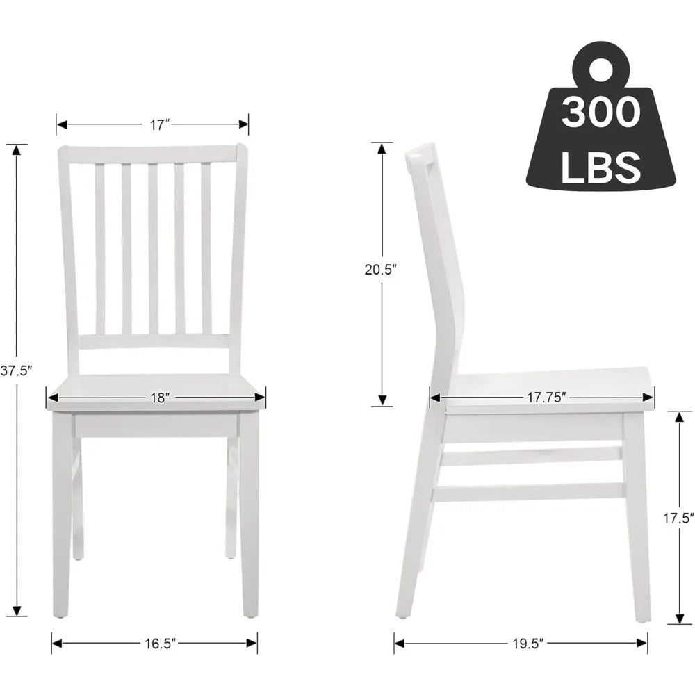 Set of 8 Farmhouse Spindle Back Chairs – White Wood Windsor Dining Side Chairs