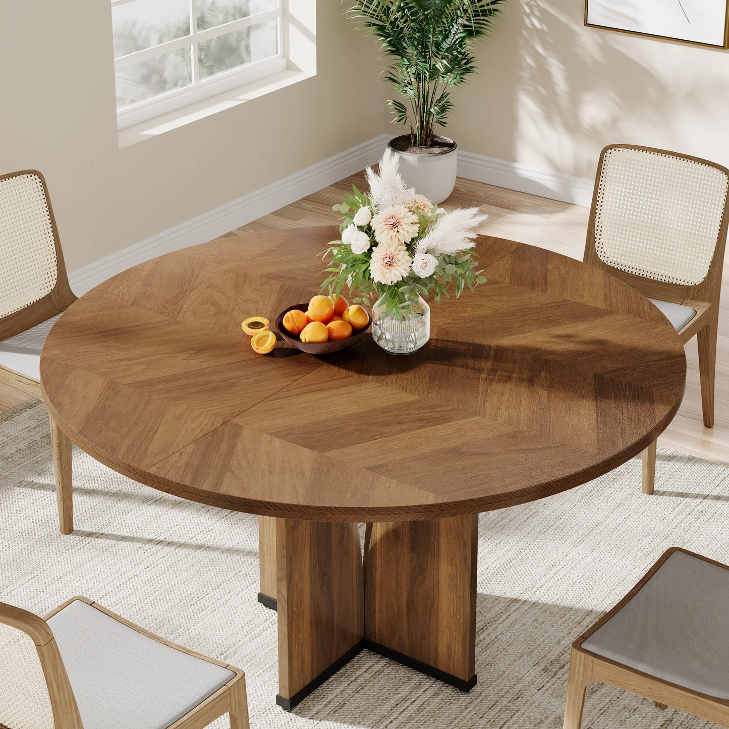 Round Wood Conference Table