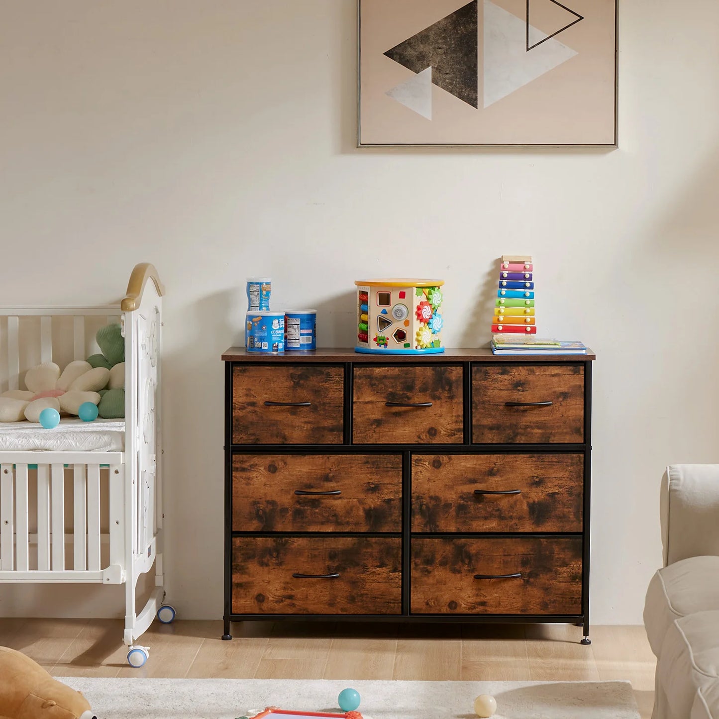 7 Drawer Fabric Dresser