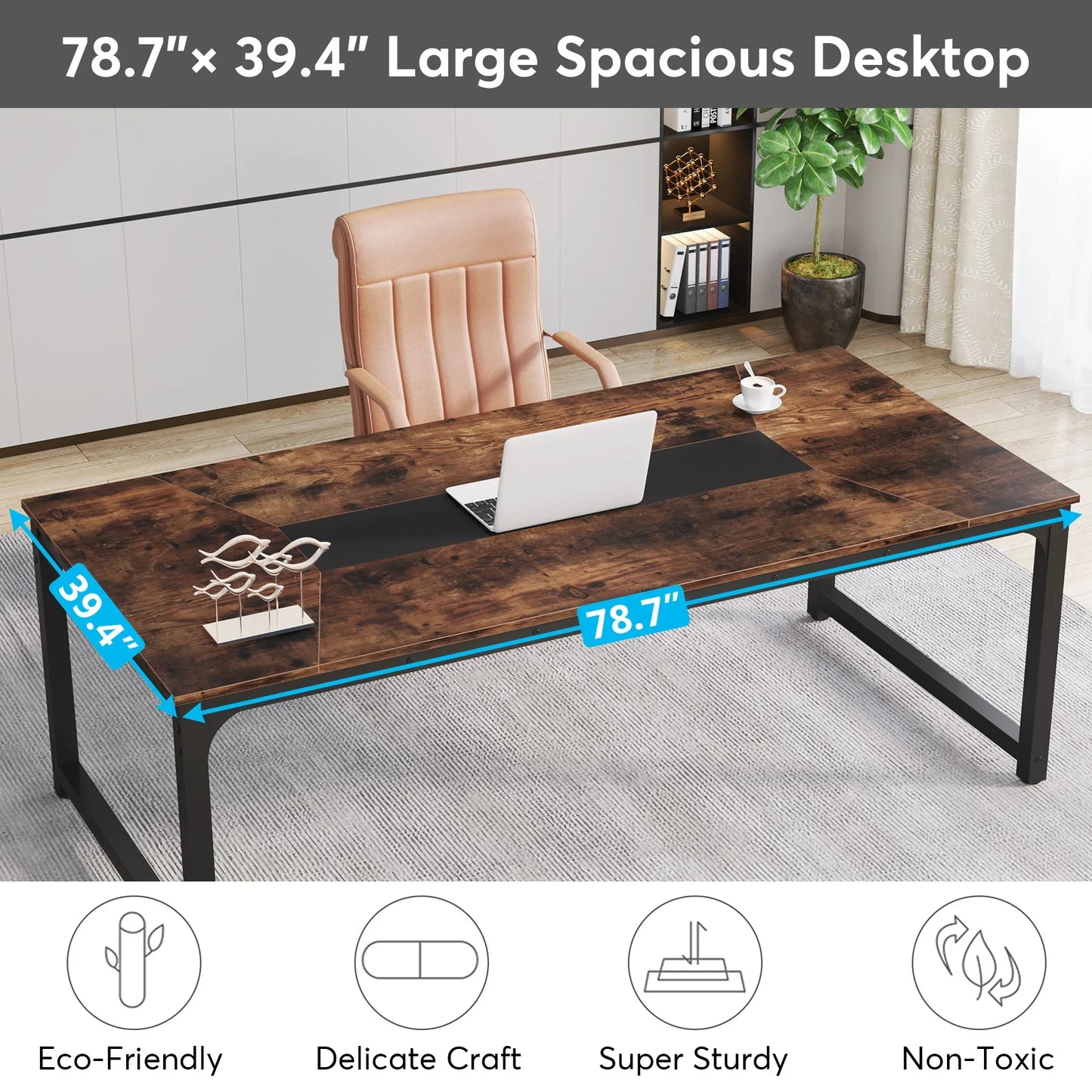 70.8” Executive Computer Desk
