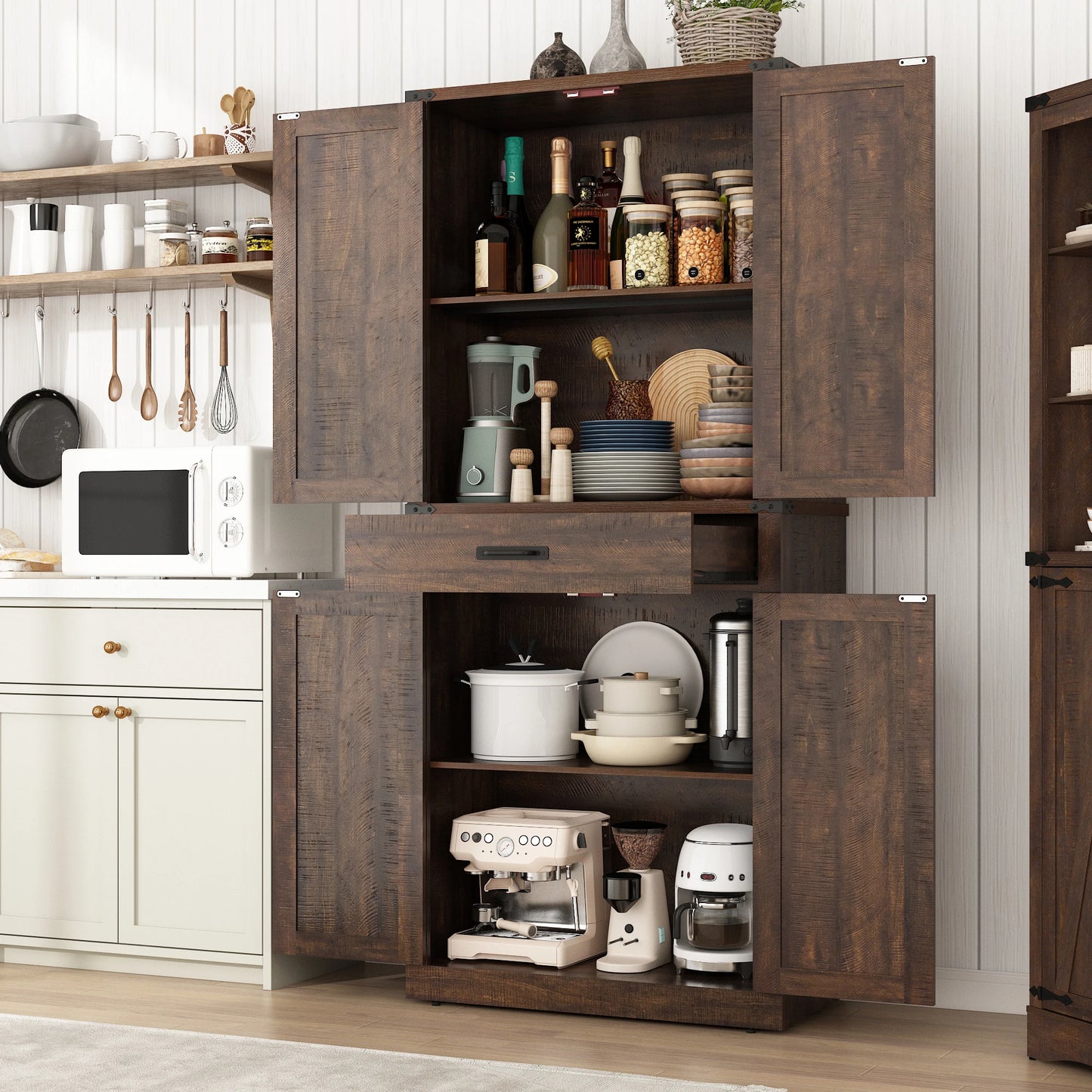 rustic kitchen cabinet with drawer