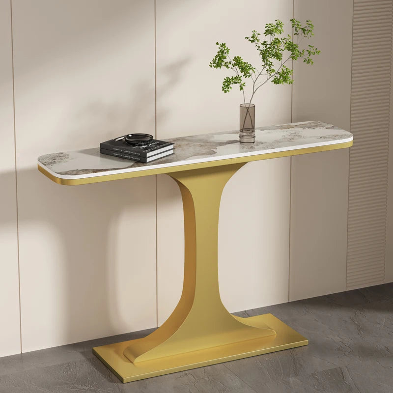 Luxury Corner Console Table – Modern Nordic Entryway Table with Unique Design for Living Rooms and Hallways