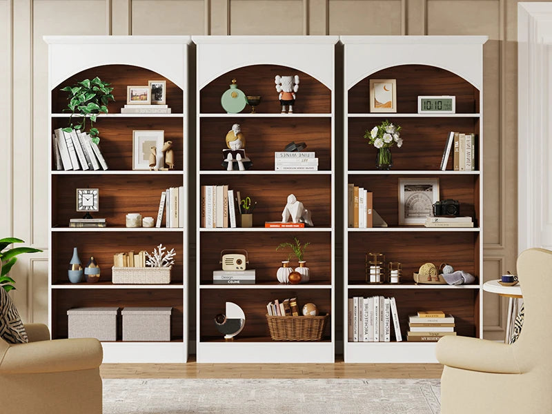 Tall White 5-Shelf Bookcase