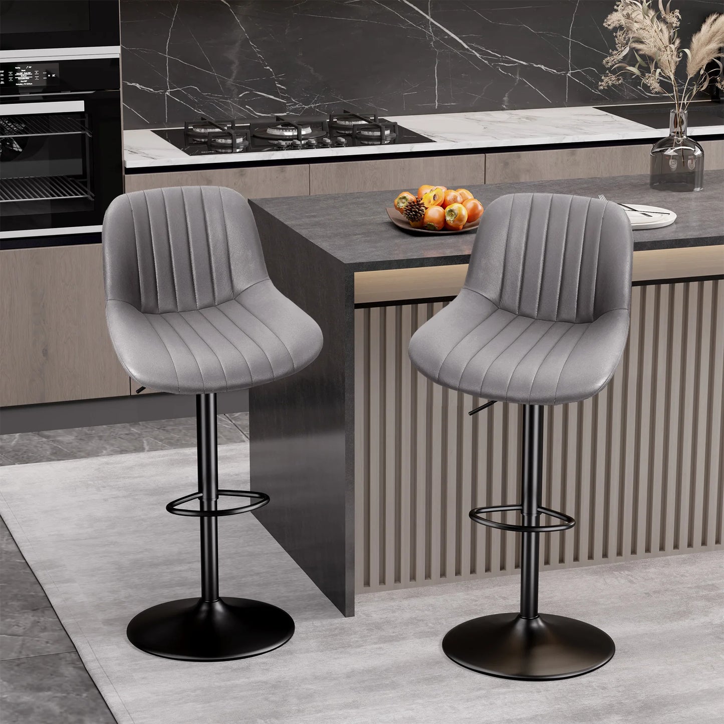 Rotating Counter Fabric Stool