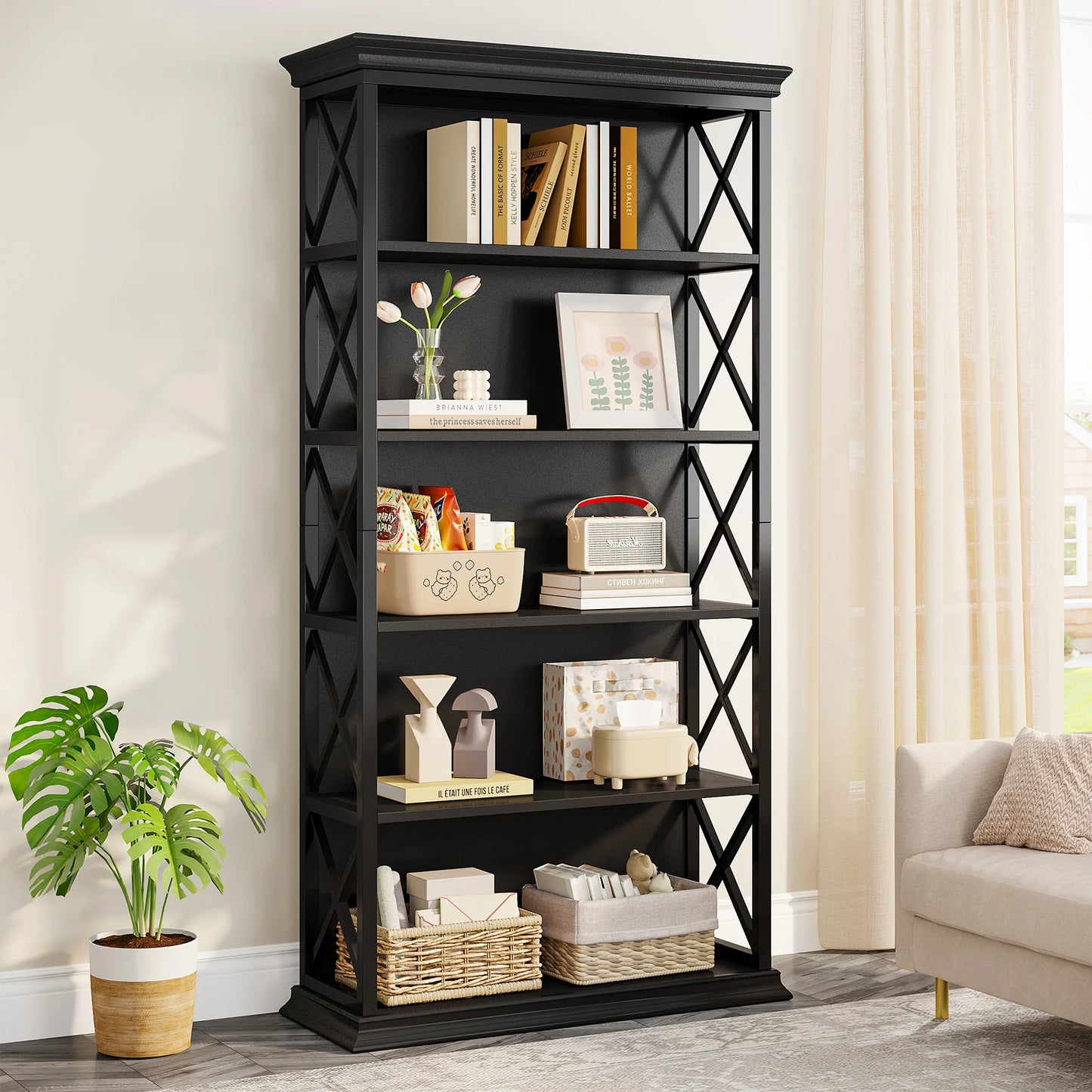 Industrial X-Frame Bookcase