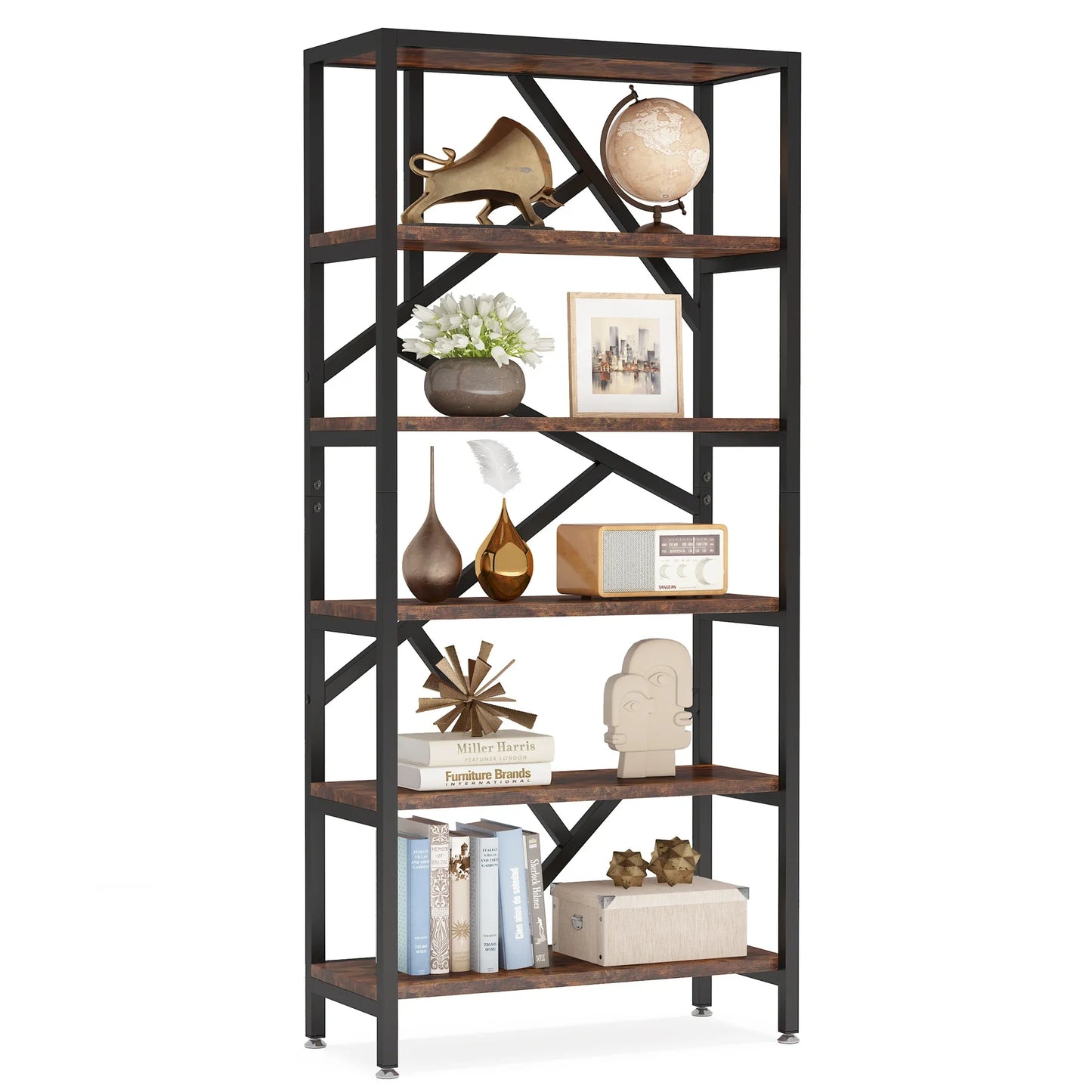 Industrial 5-Tier Bookcase