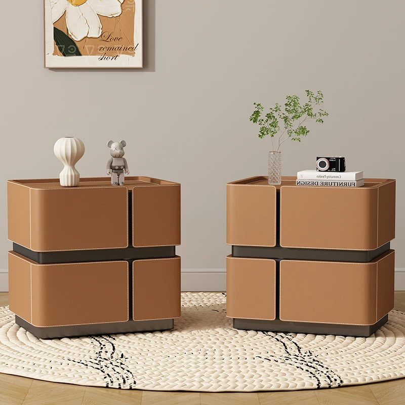Set of 2 Modern Nordic Night Tables – Italian Minimalist Storage Bedside Furniture
