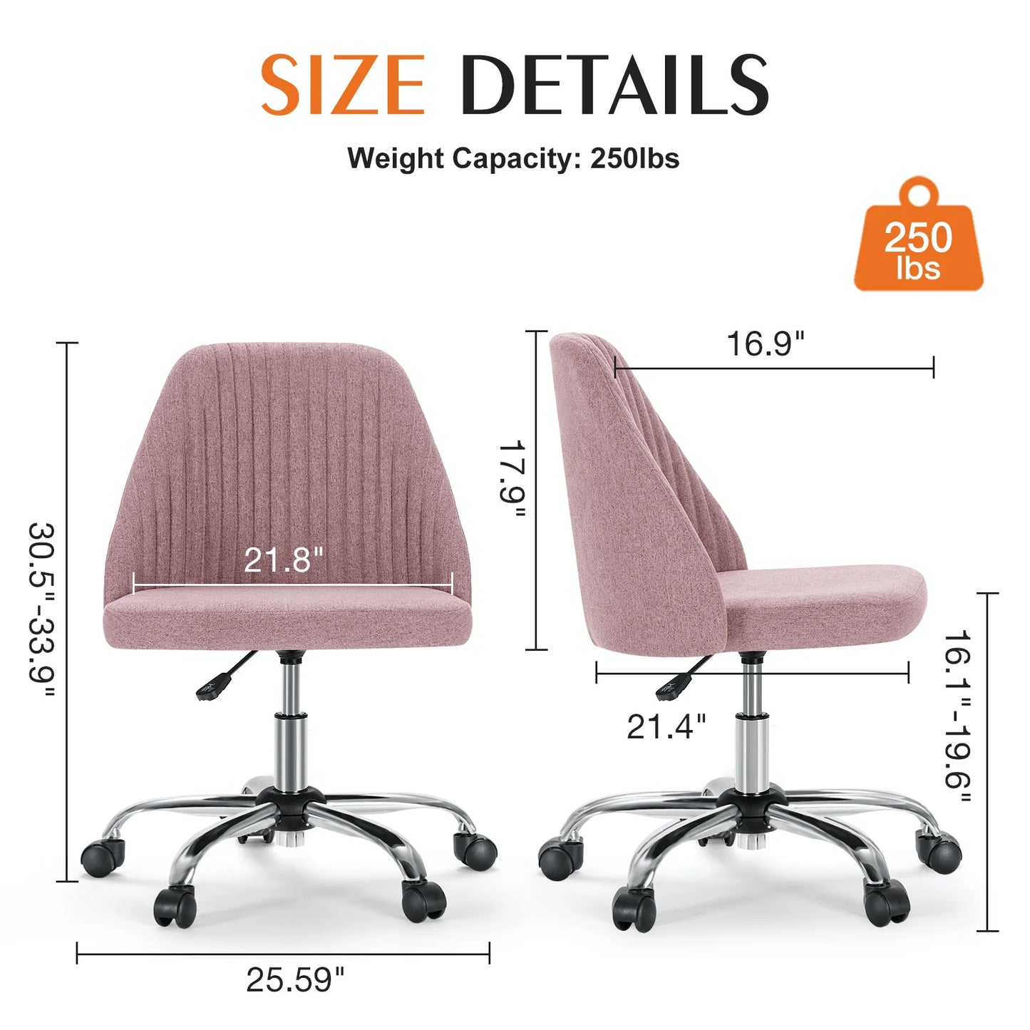 Armless Small Desk Chair