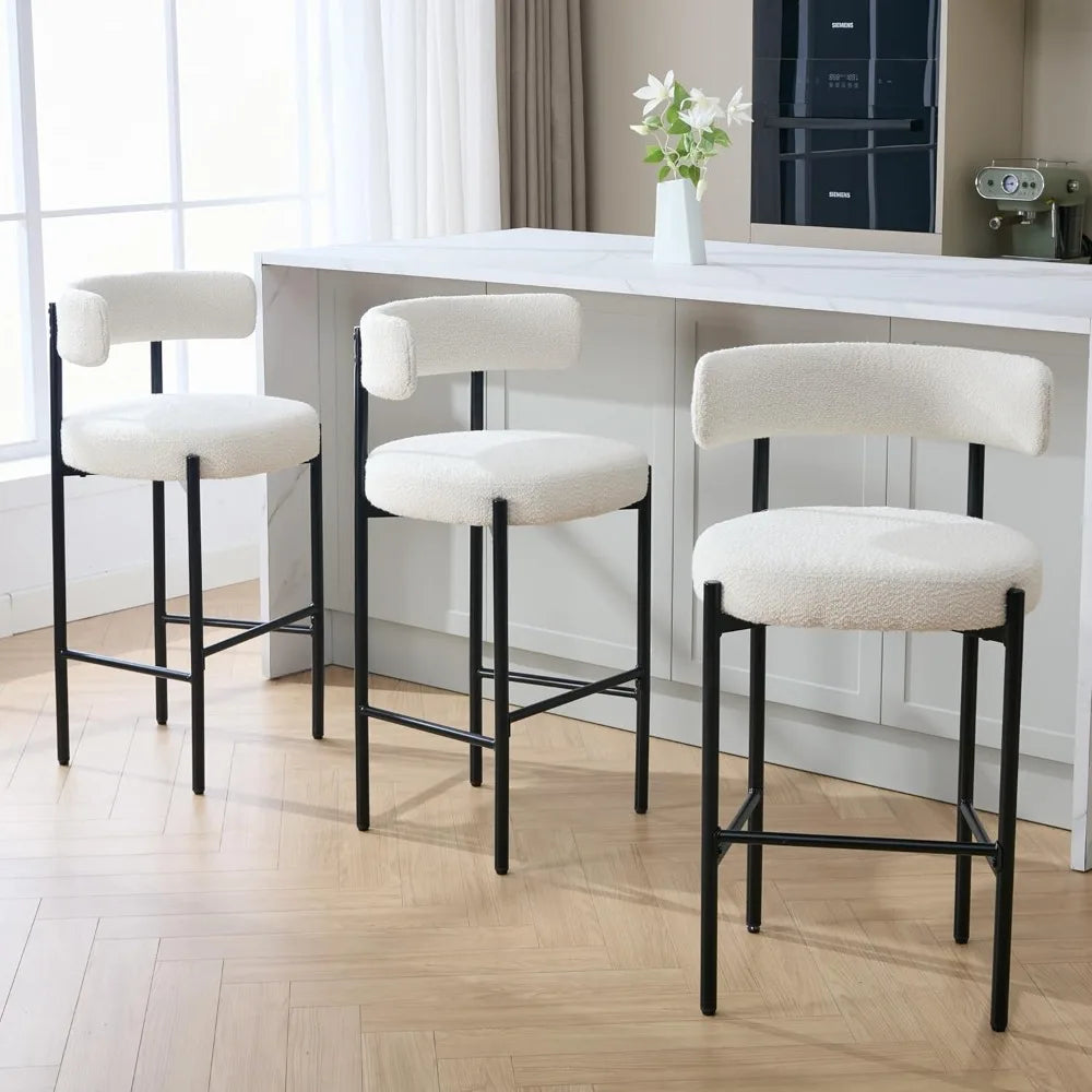 White Bar Height Stools Set