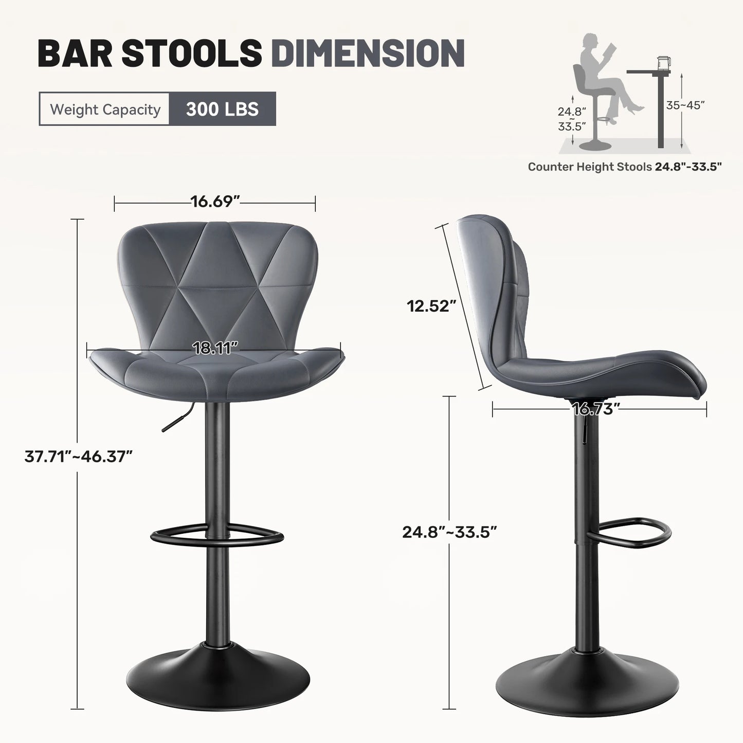 Adjustable Swivel Bar Stools