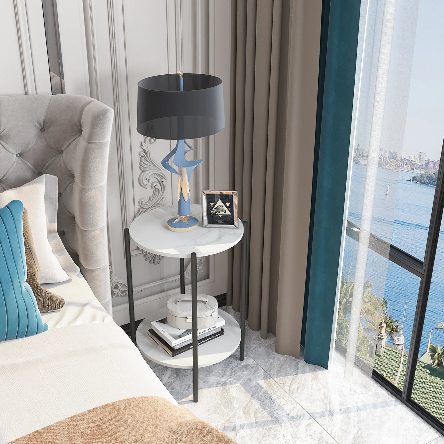 Round Marble Nesting Side Table
