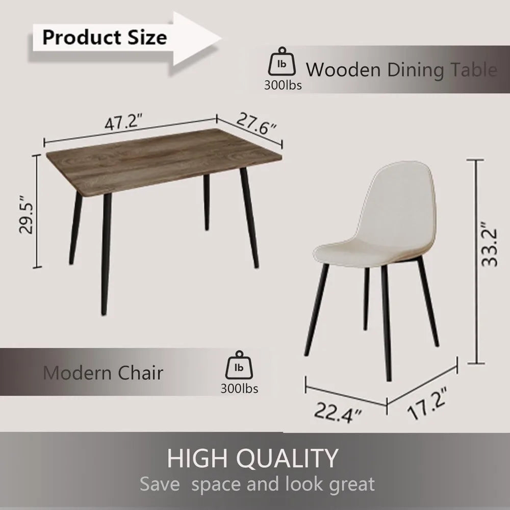 47-Inch Wooden Dining Set