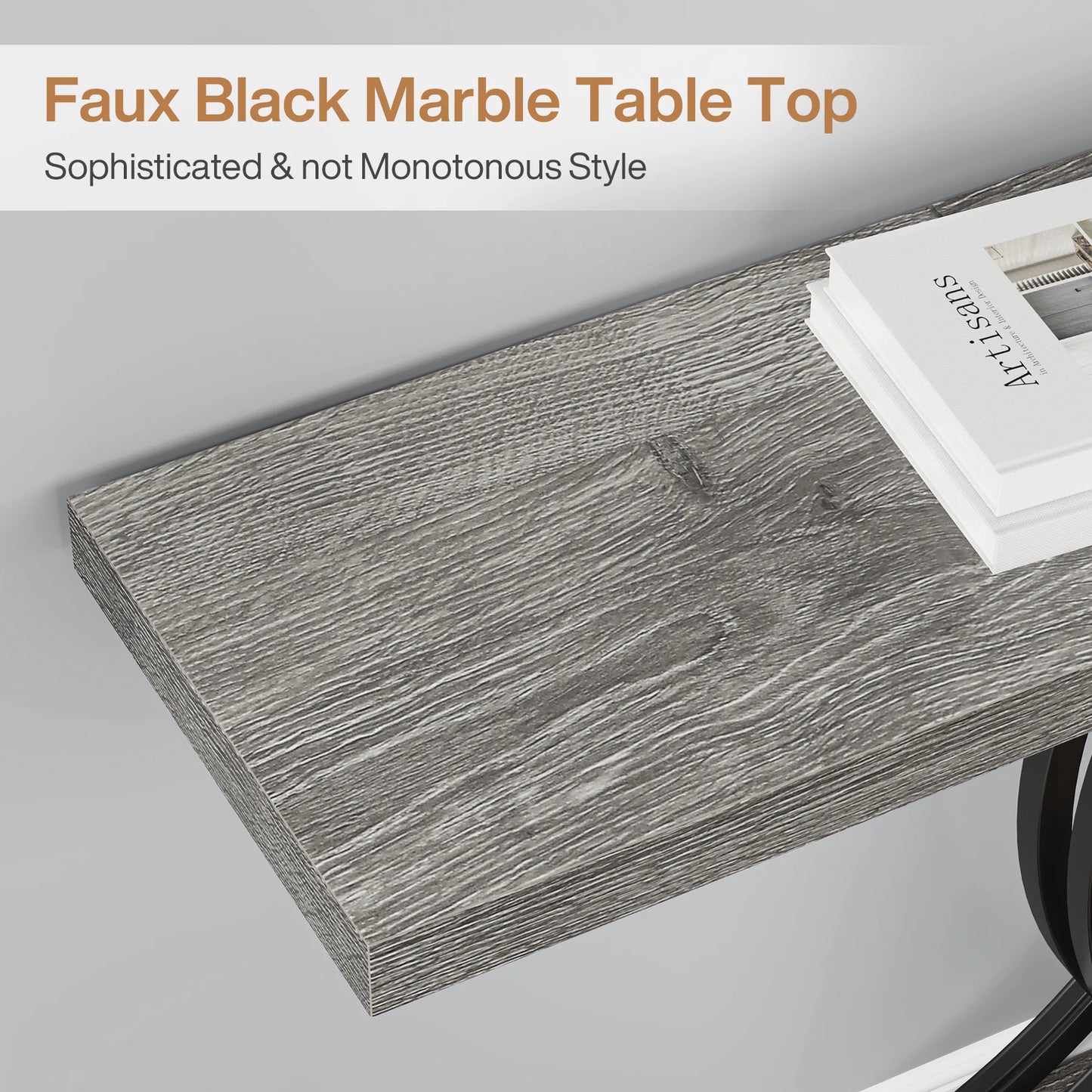 Gold Faux Marble Console