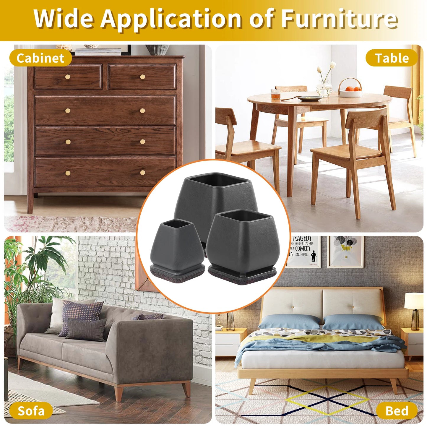 Chair Leg Floor Protectors with Felt Pads