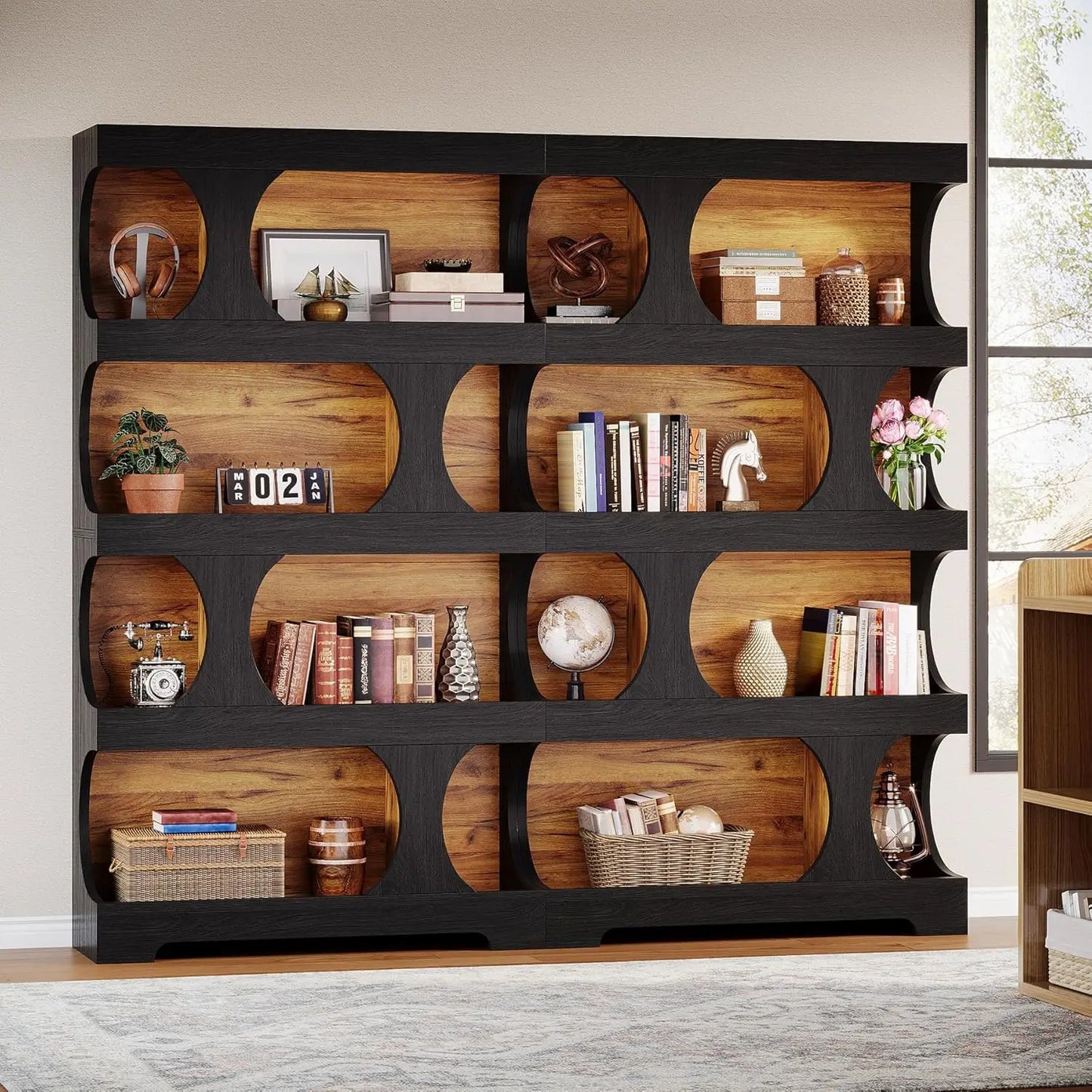 4 Tier Black Bookcase