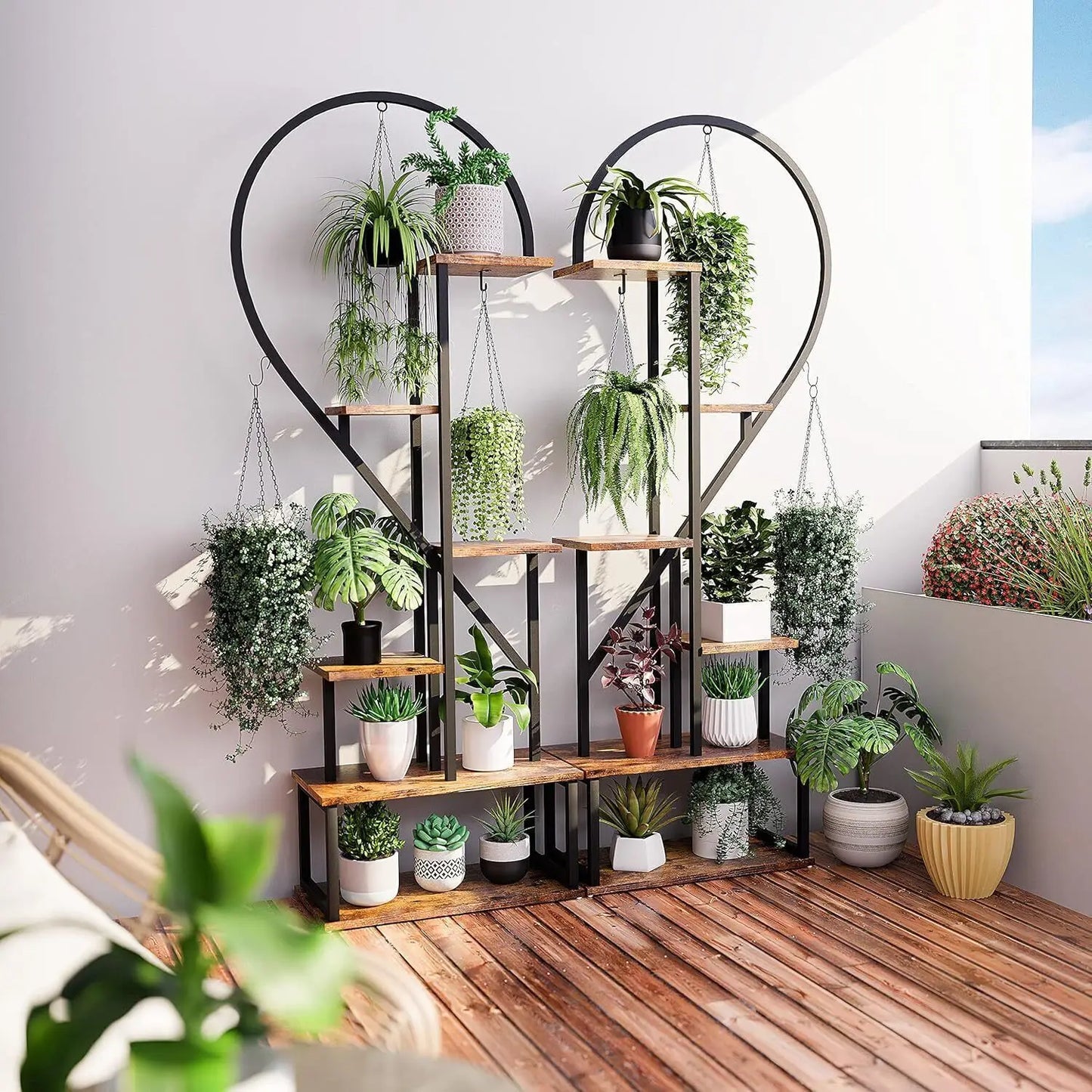 Heart-Shaped Plant Rack