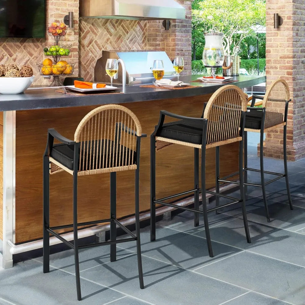 Outdoor Wicker Bar Set