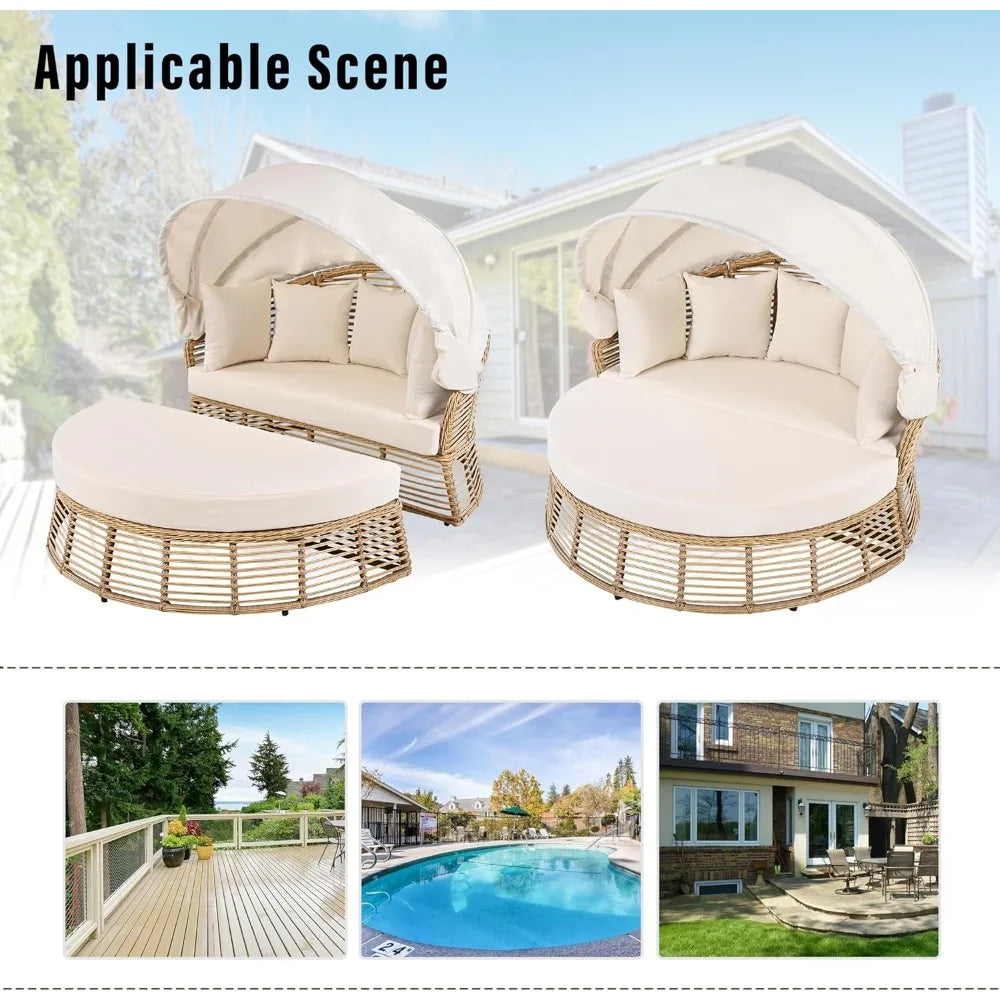 Rattan Round Daybed
