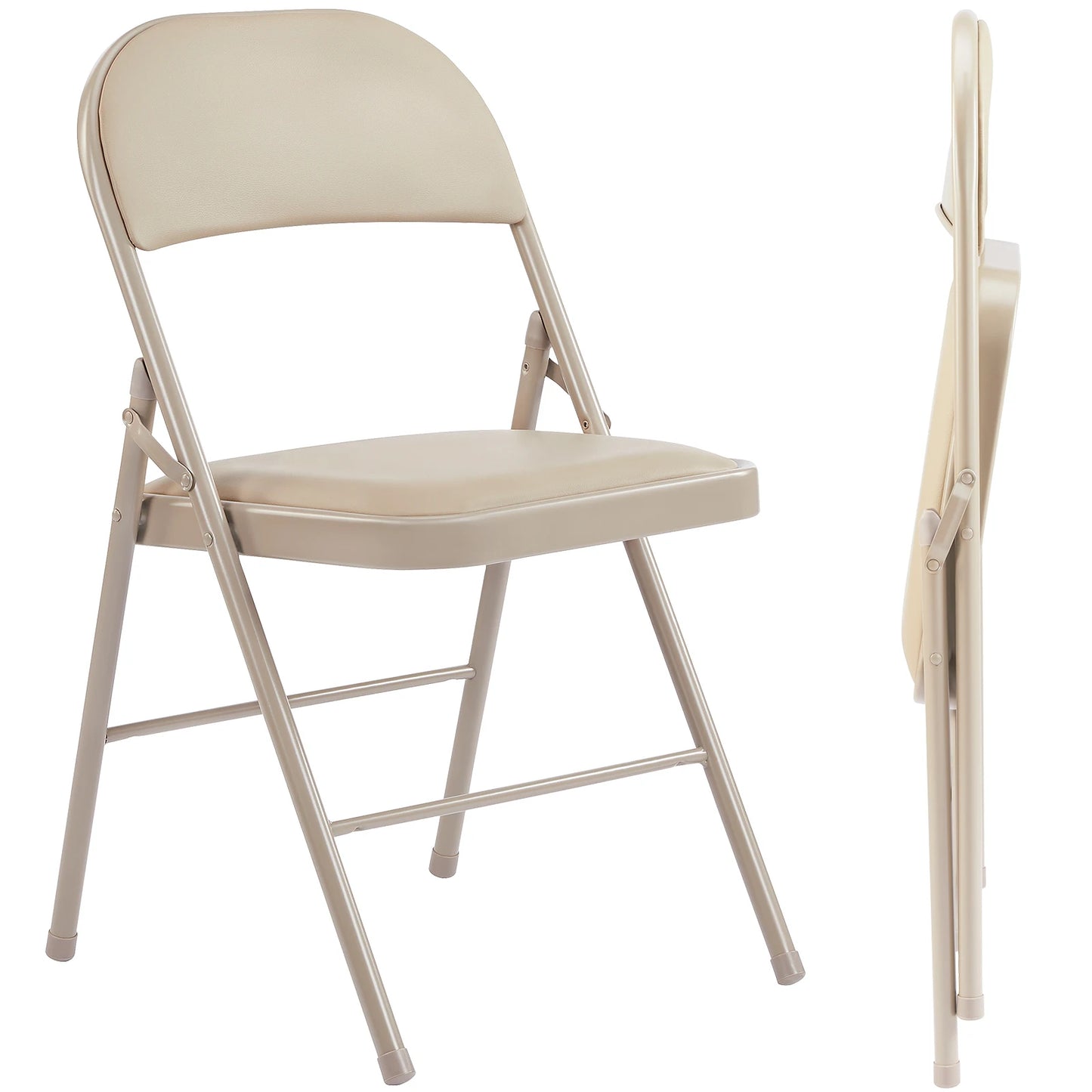 Leather Padded Folding Chairs (2 Pack)