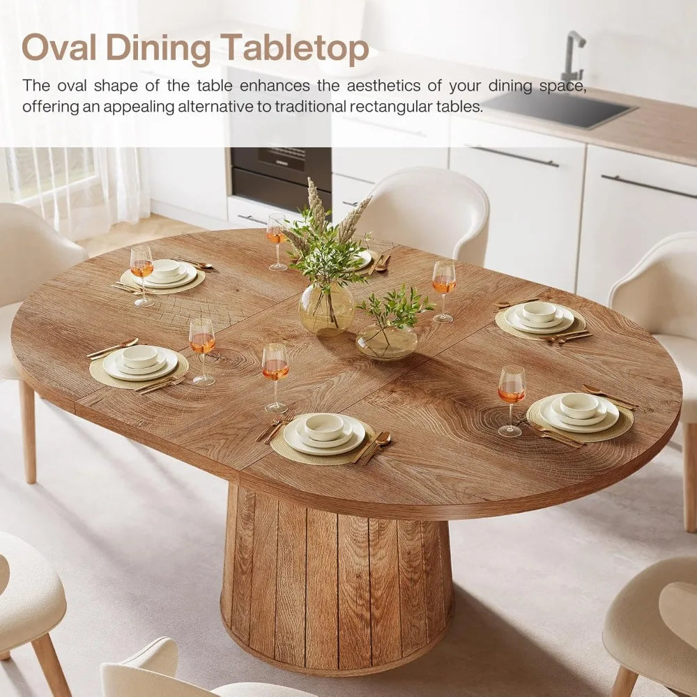 Fluted Oval Dining Table