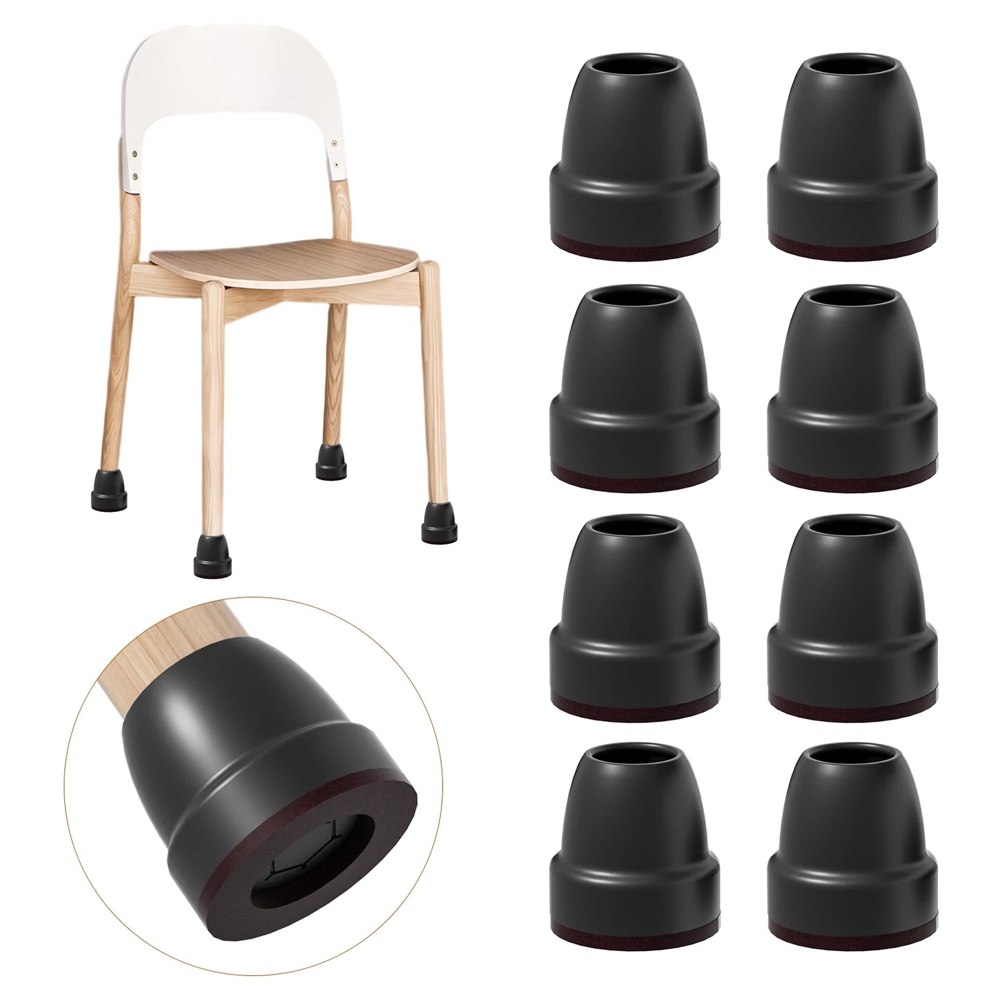 Chair Leg Floor Protectors with Felt Pads