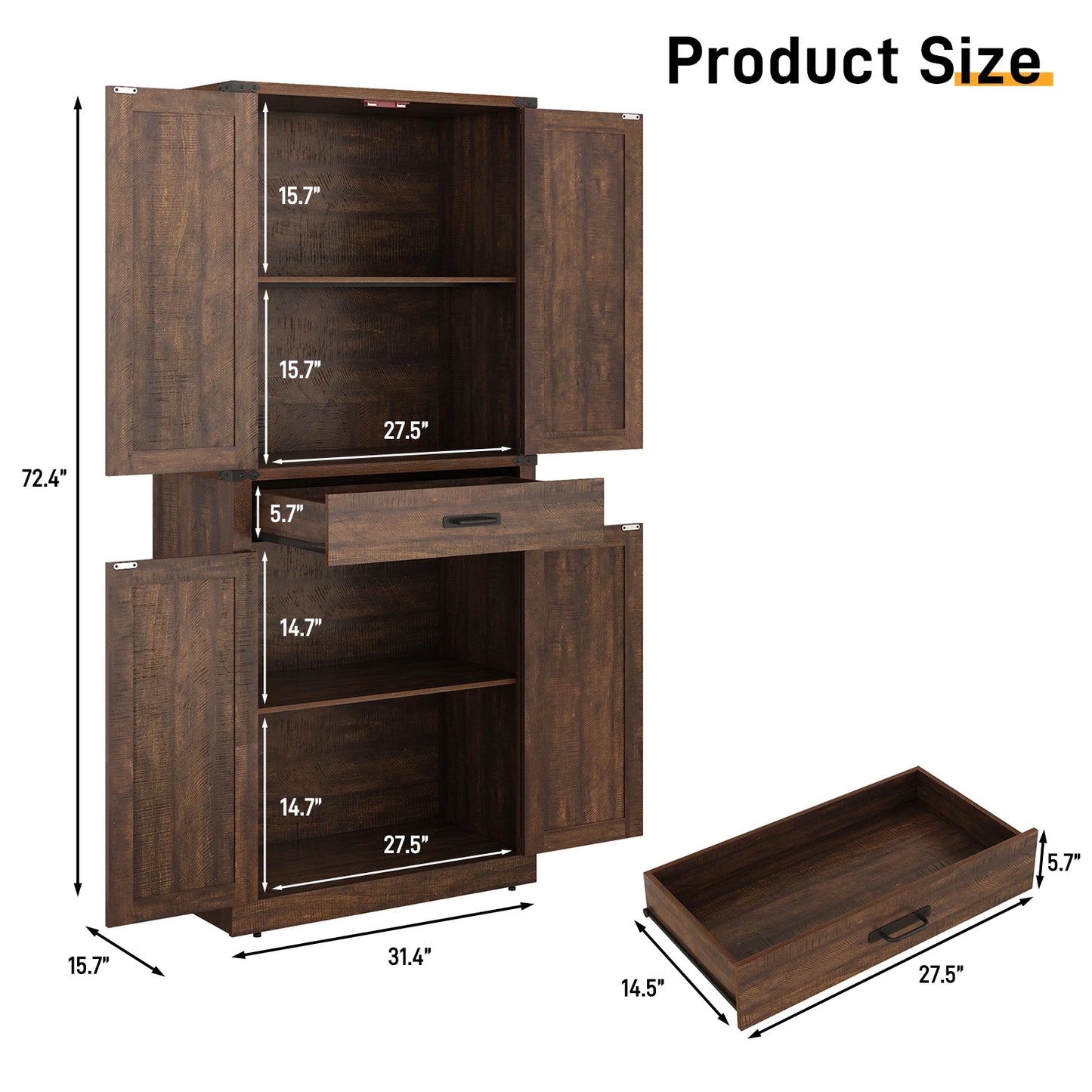 rustic kitchen cabinet with drawer